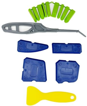 15 attrezzi per la rimozione della caldaia con 9 cuscinetti di dimensioni resistenti ai graffi, raschietto in silicone per progetti di sigillatura, set di levigatura portatile per finestre