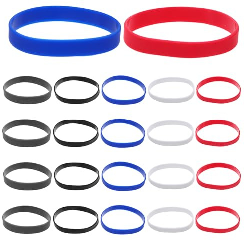 CAXUSD 50 St Elastiska Silikonarmband i Stretchbara Armband för Män Kvinnor och Ungdomar Universella för Evenemang Fester och Sportaktiviteter