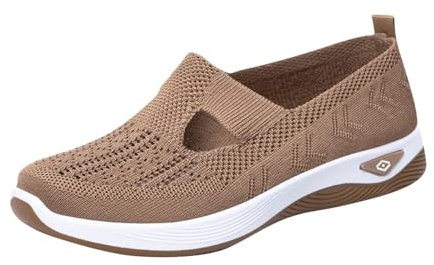 Zapatillas Mujer Fascitis Plantar Calzado Fascitis Plantar Mujer Ancho Especial Zapatillas Deportivas Ortopedico Sin Cordones Transpirables Antideslizantes Zapatos Deporte Malla Cómodas Verano