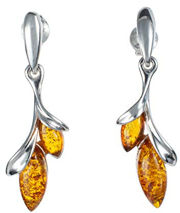 Amber Jewelry for Women - Sterling Silver and Baltic Honey Amber Earrings Alicia - Baltic Amber Earrings - Sterling Silver Jewelry Collection