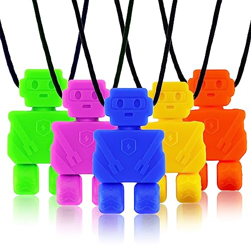 Silicone Pendant Necklace, Soft Durable Wearable Accessory, BPA Free Silicone Necklace Alternative for Everyday Use, Lightweight Comfortable Design for Teens and Adults(Robot)