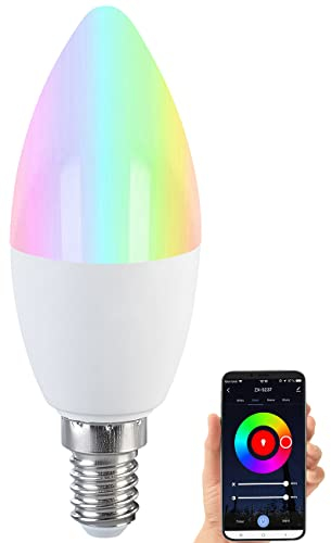 Luminea Home Control Leuchtmittel: LED-Kerze E14, RGB-CCT, 5 W (ersetzt 40 W), 470 lm, ZigBee-kompatibel (ZigBee LED RGBW, Leuchtmittel E14 dimmbar, Einbaustrahler)