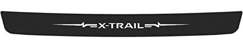 Ever TA Car Rear Boot Bumper Protector for NIS-san X-Trail, Carbon Fiber Trunk Door Sill Strip Anti-Scratch Decorative Sticker Styling Accessories Black
