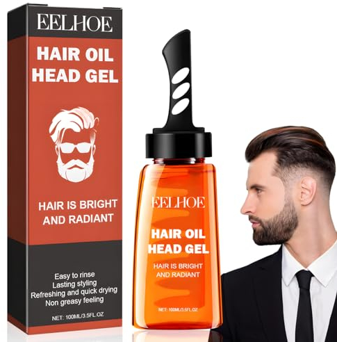 Hair Oil Head Gel, Haargel Herren, Haarwachs Männer zum Modellieren der Haare, 100ml