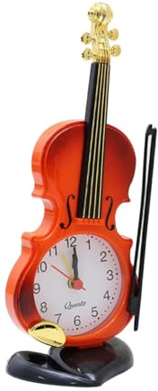 VINTORKY Reloj Digital Forma De Violín Despertador Simulación Decoración Moderna Cuarzo Pantalla Analógica y Numérica para Hogar y Oficina