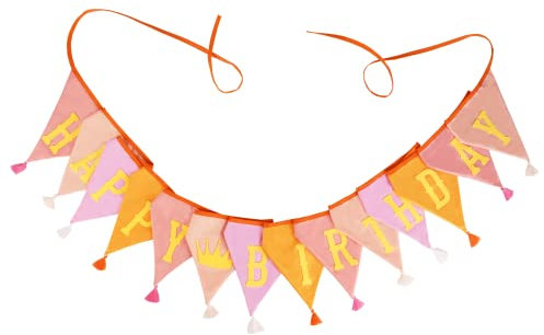 G2PLUS Bandierine Happy Birthday,Ghirlanda Bandierine Stoffa con Nappe Compleanno Striscione Buon Compleanno Bandierine Compleanno per Feste di Compleanno Partito