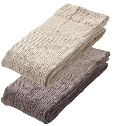 BEAHING Women's Brown Cable Knit Tights, Opaque, Size 40-70 kg, One Size, Regular Fit, Twisted Pattern, Vertical Stripes, Snag-Proof, High Elasticity, Winter Fashion Outfit, Tights