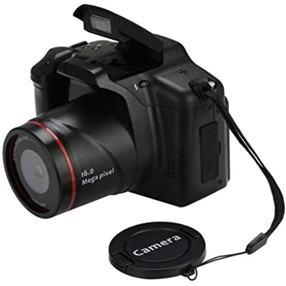 HoveeLuty Fotocamera Digitale SLR 1080p Videocamera Portatile Fotocamera Digitale Zoom 16X con Schermo da 2, 4 Pollici per Fotografia Vlogging Nero