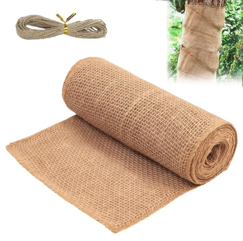 Bande de protection hivernale GOEDCH pour arbres : 20 jeux, kit complet de protection hivernale pour plantes, 40 x 600 cm, en jute résistant au gel, pour arbres fruitiers et arbustes de jardin (40 x 6