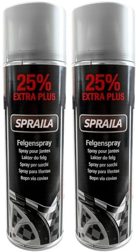 ECI 2 x Spraila Felgenspray Silber 500ml Profi Auto Lackspray für Felgen & Karosserie schnell trocknender Sprühlack