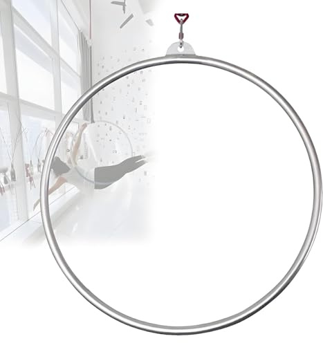 OzcNykt Aro AéReo Lyra, Aro De Fitness AéReo, Acero Inoxidable, Equipo De Circo Multiusos para Yoga Y Danza 90CM