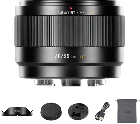 7Artisans AutoFocus 35mm F1.8 APS-C Frame LITE Series Lens F1.8 Large Aperture Support Face/Eye Recognition Compatible for Fujifilm Fuji X-H/T/T30/S/E/A Series Fuji X-E2 Fuji X-T2