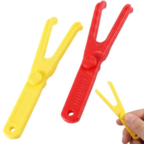 YIPFEN 2 Pezzi Porta Filo Interdentale, Floss Pick, Supporto per Pulizia Interdentale, Igiene Orale, dei Denti, Prodotti Dentali, Perfetto per Famiglie, Hotel e Viaggi (rosso e giallo)