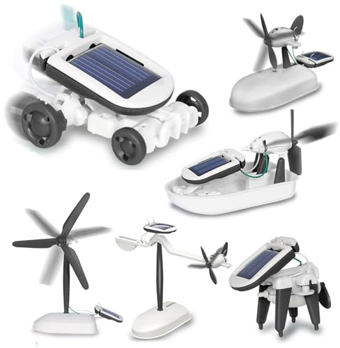 JAMARA 400185 Solar Kit 6-i-1 gåvor från 10 år för barn, leksaksrobotar, solspel teknikleksaker, 6 möjliga modeller, bilkörning, simning, svarvning, ström från solenergi