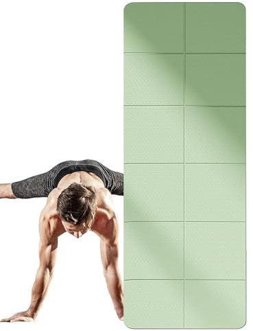 Alfombra plegable de yoga, alfombra de ejercicio plegable, alfombra ligera | para viajes, 72 x 24 x 0,1 pulgadas, funciona perfectamente en cualquier suelo para estiramientos, cardio o entrenamiento