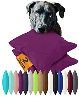 npluseins 2er Pack Kissenbezug oder 1 Set Bettwäsche aus Baumwoll-Jersey 552.676, 40 x 80 cm, lila