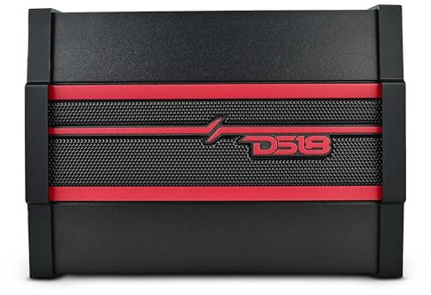 DS18 CANDY-X4B Car Amplifier 4-Channel Class D, 1600W Peak Power RMS, 4 x 120W at 4 Ohm, 4 x 200W at 2 Ohm, and 2 x 350W at 4 Ohm Bridge - Compact Size, fits into Any Vehicle