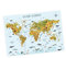 Kinder Lernposter Weltkarte Tiere geografisch - in 3 Größen - Wanddeko Kinderzimmer Poster Plakat in Deutsch - Größe DIN A1-841 x 594 mm