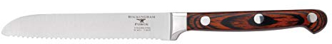 Rockingham Forge Coltello da pomodoro Serie 8000 da 5” con manici classici rivettati in Pakkawood e costruzione full Tang, lame in acciaio inox