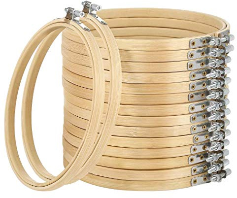 16 Pack 3 pulgadas Mini Círculo de bambú, anillo de aro de cruz de bordado para DIY Arte Craft Handy Sewing