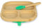 BIOZOYG Ensemble d'assiettes en bambou carré I Assiette ventouse avec cuillère - certifié FSC I ensemble de bols en bois bambou enfant - assiette enfant I bébé vaisselle de bambou carré vert
