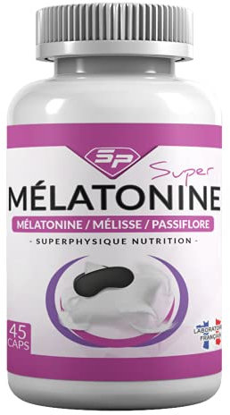 SUPER MÉLATONINE NATURELLE à libération rapide • Avec MÉLISSE ET PASSIFLORE • Made in France • Pour 45 JOURS • SuperPhysique Nutrition