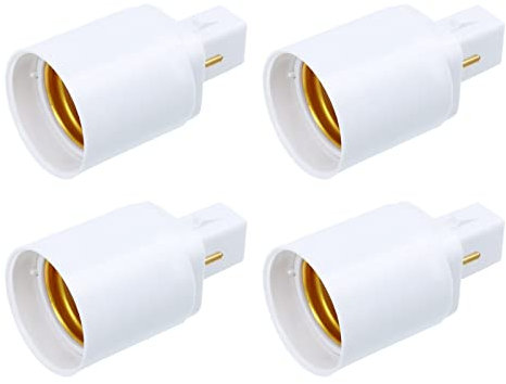 UKCOCO Presa Interruttore Adattatore G24 A E27 - Adattatore Per Presa G24D A E27 A 2 Pin Convertitore Base Lampada Convertitore Base Lampada Gx24d A E27 Cfl Adattatore Presa 4 Dock
