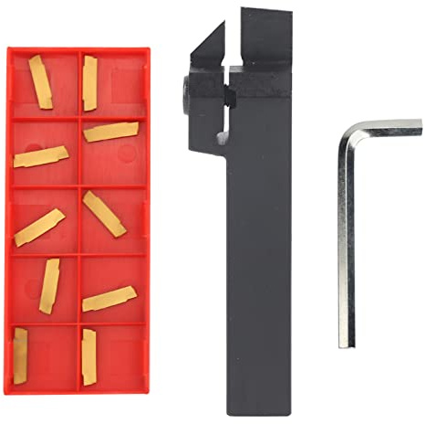 Barra di Alesatura 100mm per Tornio CNC, Set di Chiavi 4 Pezzi con Inserti in Metallo Duro MGMN200-G, Utensile per Alesatura Interna MGEHR1616-2, 10 Pezzi Accessori per Lavorazione Metalli