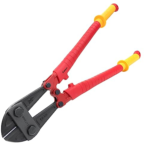 WEDO Coupe-boulons isolé, coupe-câble robuste, coupe-câble, coupe-câble à effet de levier élevé pour couper les câbles en aluminium et cuivre jusqu'à 20 mm, poignée isolée 1000 V, IEC 60900