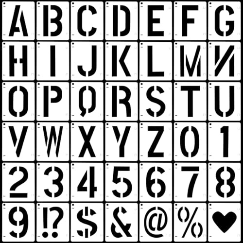 42 Pcs Plantillas de Alfabeto y Números,Plantillas para Pintar,10cm Reutilizables Alfabetos Plantillas,Bricolaje Stencil Plantillas,Plantilla Letras Spray para Artesanal de Manualidades