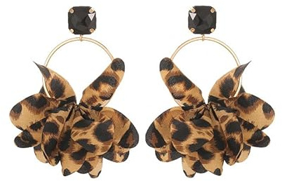 fdsmall Boucles d'oreilles créoles bohèmes en cuir léopard, géométrie, cercle, mode d'été sexy, bijoux pour femme, métal, sans pierre précieuse