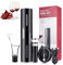 Abridor de vino 4 en 1 Juego, Sacacorchos Eléctrico usb， sacacorchos eléctrico Portátil, con Cortacapsulas Botella, Vertedor de Vino, Tapón de Vino de Vacío, Cable USB