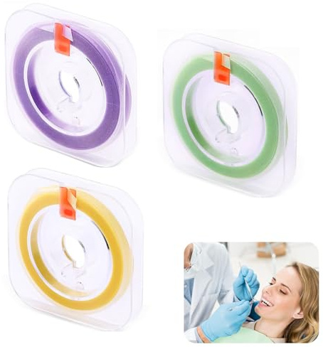 3 band tandslippapper, tandpoleringsremsor, tandstensborttagare, tandslipremsor 20 μm +30 μm +50 μm kornstorlek för mellanrum Dental djuprengöring av munhygien (lila gul grön)