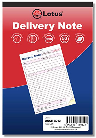 Duplicate Delivery Note Book | 2-Part Delivery Note Book Duplicate | A5 (143 x 210mm) - DNCR-8012
