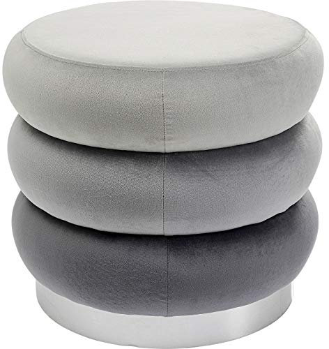Kare Design Hocker Sandwich Grau, Samtoptik, Sitzhocker, Sitzbank für den Flur, Schlafzimmer, Büro, Kinderzimmer, 40x45x45 cm (H/B/T)