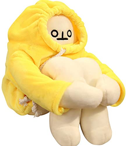 OUKEYI 40,6 cm Bananenpuppe, Plüsch-Bananenspielzeug Mann mit Magnet, lustiges austauschbares Plüschkissen, lustiges Mann-Puppe, Dekompressionsspielzeug, Geburtstagsgeschenk