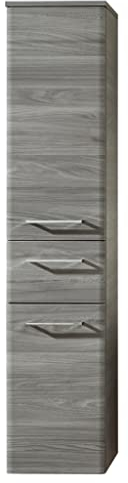 Pelipal Badezimmerschrank Quickset 916 in Sangallo Grau quer, 30 cm breit | Halbhoher Midischrank mit 2 Türen, 1 Schubkasten und 3 Einlegeböden
