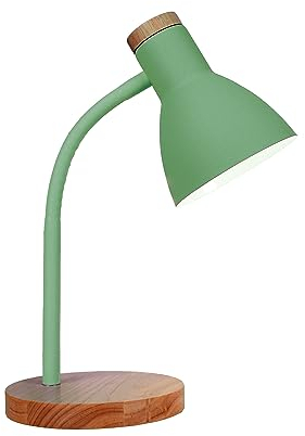 BEL AIR HOME - Lampada Flexo ARGOS E-27, Legno Nero | Illuminazione Studio, Lavoro, Lettura | Braccio Flessibile | Perfetta per Studenti, Professionisti (LAMPADINA NON INCLUSA) (VERDE)