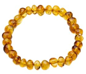 Baltic Amber Stretch Bracelet for Adults (Women/Men) - Hand made From Polished/Certified Baltic Amber Beads(5 Colors) (Honey, 8 inches)