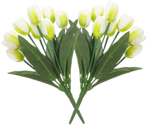 Amosfun 2 Bündel Künstlicher Blumenstrauß Wohnkultur Gefälschte Blumen Emulationstulpen Schmücken Tulpenpflanze Schmücken Lebensechte Kunstblumen Simulation Tulpenstrauß Plastik