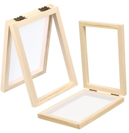 STOBOK 2stücke Holzrahmen Für Papierherstellung DIY Bastelwerkzeug Papierherstellungsform Bastelrahmen Druckrahmen Für Kinderlehrprojekte