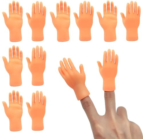 10 Pcs Tiny Hands, Finger Puppets - Mini Finger Hands for Joke Toys, Prank Game, Video Shooting Prop, Human-pet Interaction