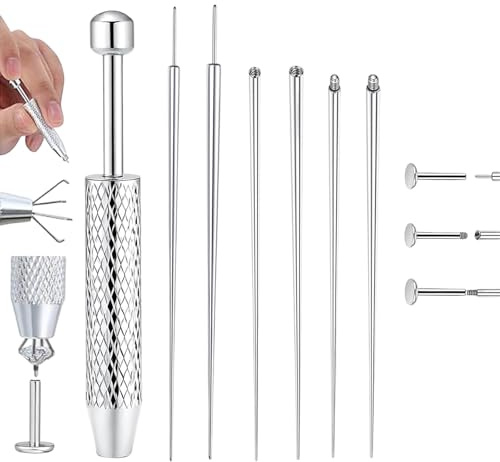 Sju stycken piercingkulor, piercingboll, piercingtång, piercingset, piercingtång, piercingkula, vridbar, rostfritt stål verktyg för att öppna och byta, piercingtillbehör för öra och näsa