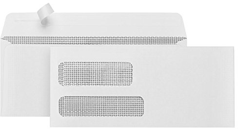 500 Blue Summit #9 Double Window Security Envelopes Self Seal for Quickbooks Invoices and Business Statements Double window envelopes self seal #9-3 7/8 Inch X 8 7/8 Inch, 500 Pack