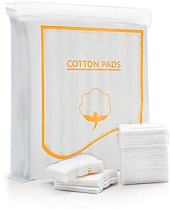 Ericotry 200 almohadillas cuadradas gruesas de algodón orgánico para maquillaje facial suave para el cuidado de la piel, aplicar loción, quitar esmalte de uñas, suave y absorbente