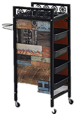 Friseurwagen Salon Friseursalon-Wagen 4/5 Ebenen Beauty Rollender Instruments Ablagefach Friseurschrank Aus Holz Professioneller Coloring Ausrüstung (Weitere Stile),D,5Tiers