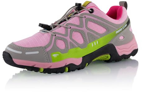 Fusskleidung® Damen Herren Wanderschuhe atmungsaktive Trekkingschuhe Rosa Grau EU 39