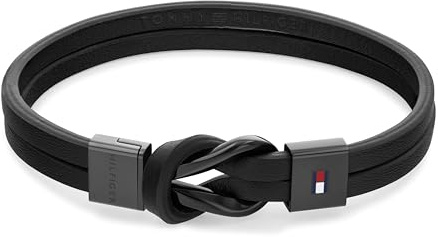 Tommy Hilfiger Jewelry Braccialetto in Pelle da Uomo Colore Nero - 2790442