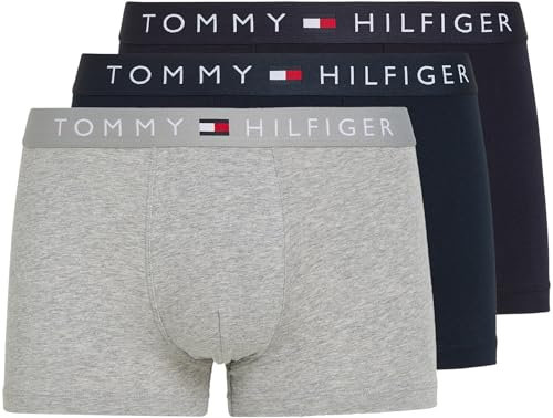 Tommy Hilfiger Herren Boxershorts Trunks Unterwäsche, Mehrfarbig (des Sky/Grey Htr/des Sky), M