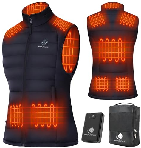 SNOW LEOPARD Women’s Heated Vest with Battery Pack Included 7.4V / 16000mAh, Lightweight Electric Vest